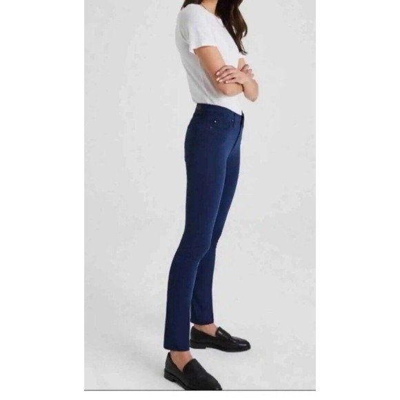 AG Adriano Goldschmied Prima Cigarette Navy Straight Leg Pants - Picture 2 of 9